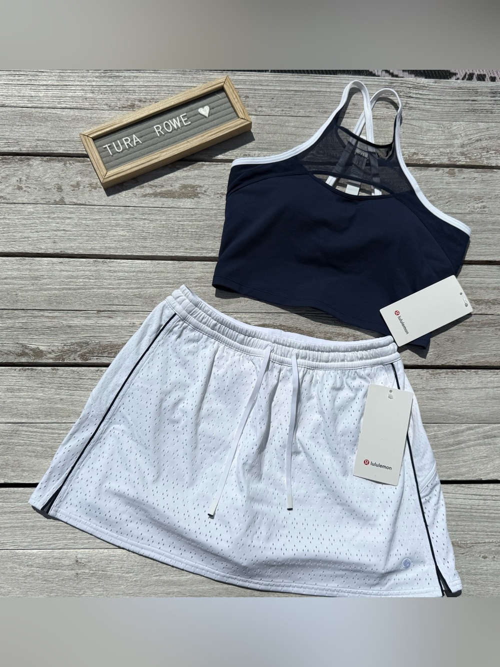 Lululemon Ace Advantage Tennis Set Bundle White/Club Blue Size Medium NWT 🤍💙